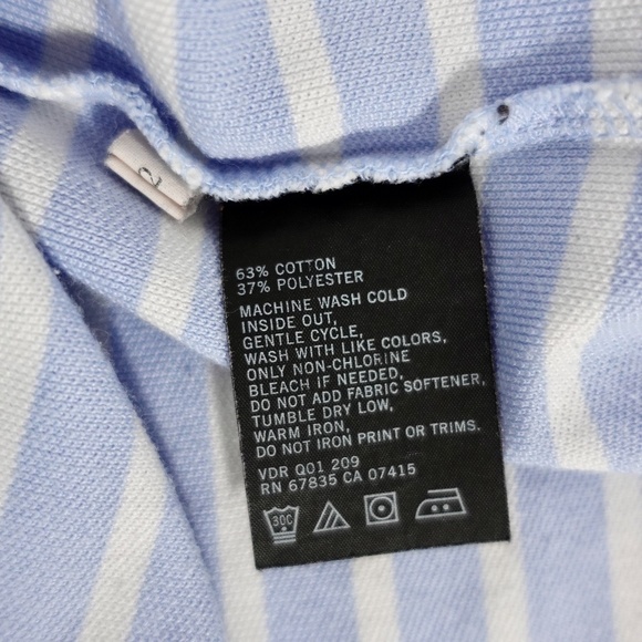 Men's | Nautica | Light Blue Horizontal Striped Polo Shirt Top - Picture 11 of 12